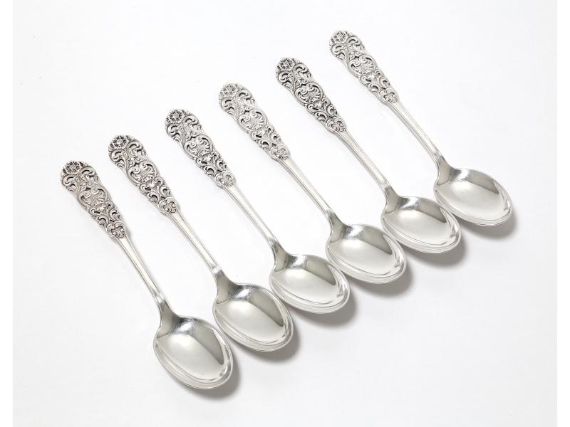Небольшие серебряные чайные ложки, 6 шт. Норвегия - SilverRoom.ru